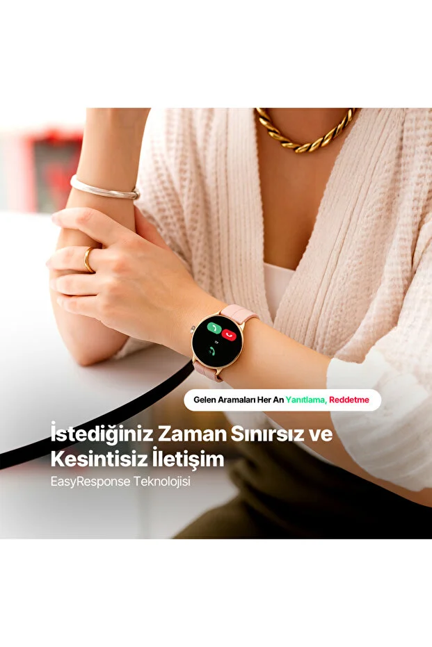 Tempus 44 Mm Yuvarlak Kasa Akıllı Saat Altın